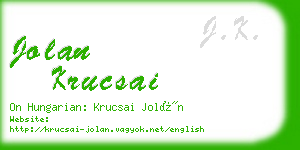 jolan krucsai business card